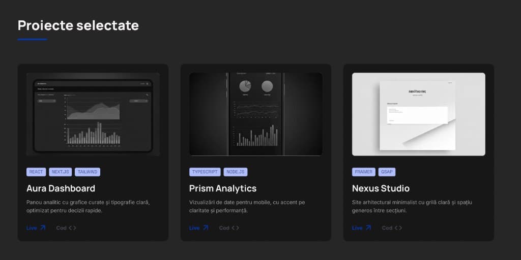Card portofoliu — CRM pentru Acțiune pentru Sănătate.